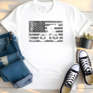American Flag Cycling Bike Cyclists T Shirt