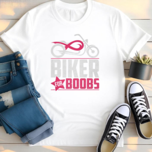 Biker For Boobs Against Breast Cancer T Shirt