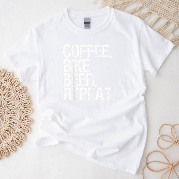 Coffee Bike Beer Repeat Drinking Beer T Shirt - Image 2