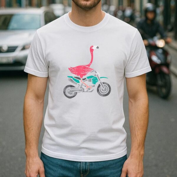 Flamingo Riding Dirt Bike T Shirt - Image 4