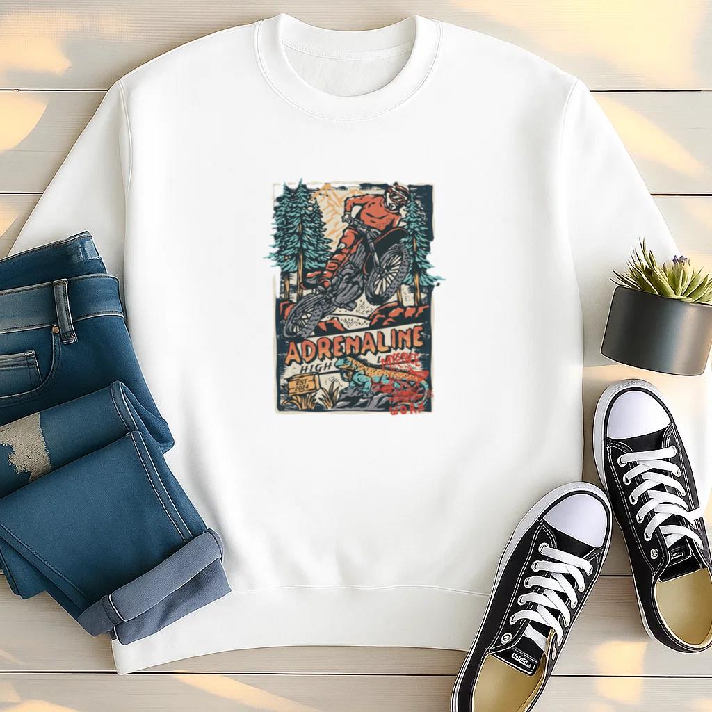 Man Motorbike Focused Minimal Sweatshirt