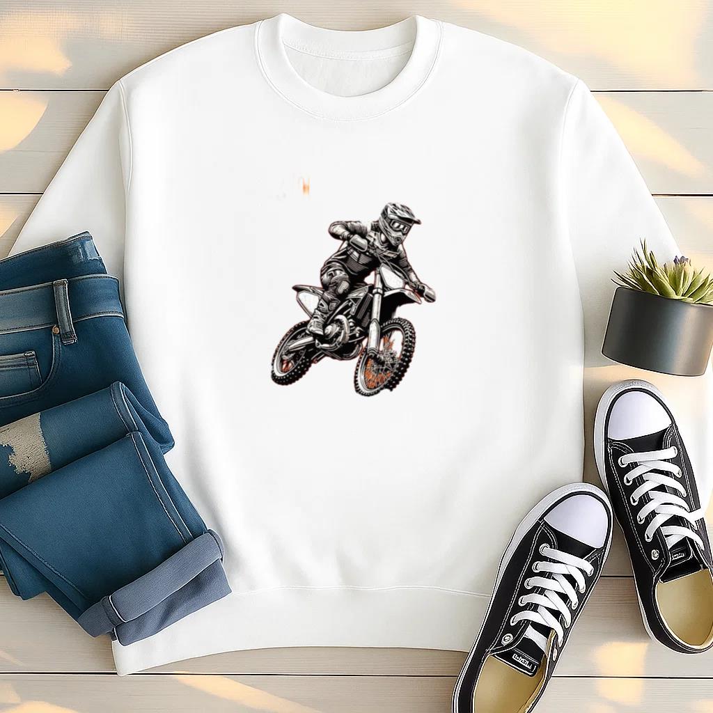 Man Motorbike Peaceful Minimal Sweatshirt