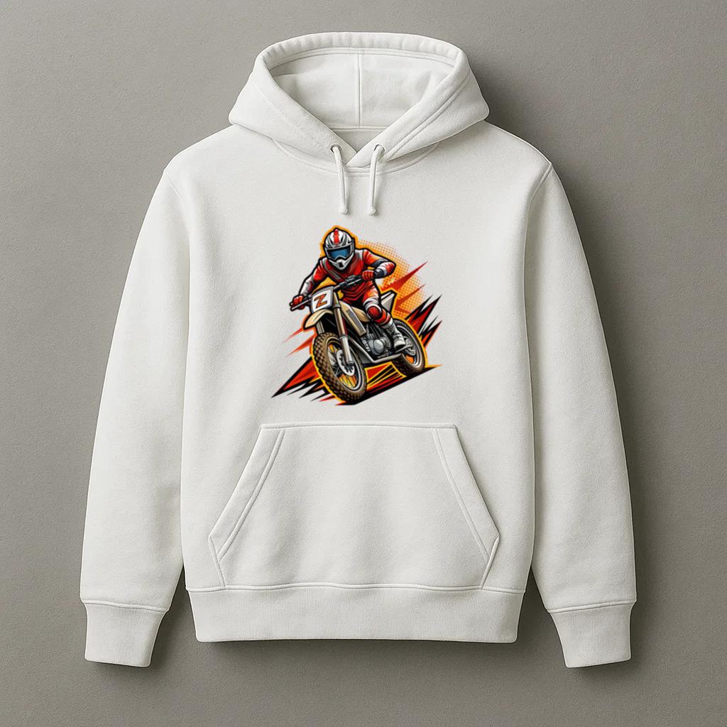 Nature Motorbike Focused Edgy Hoodie