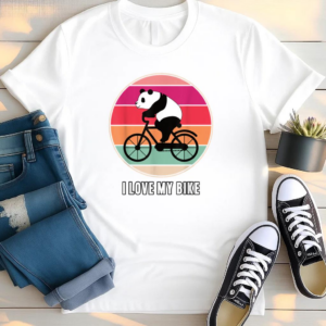 Panda Bear Cyclist Bike T Shirt