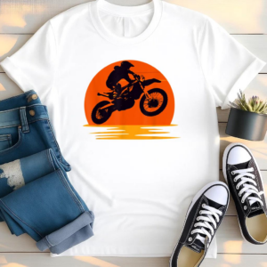 Sunset Dirt Bike Rider Graphic T Shirt