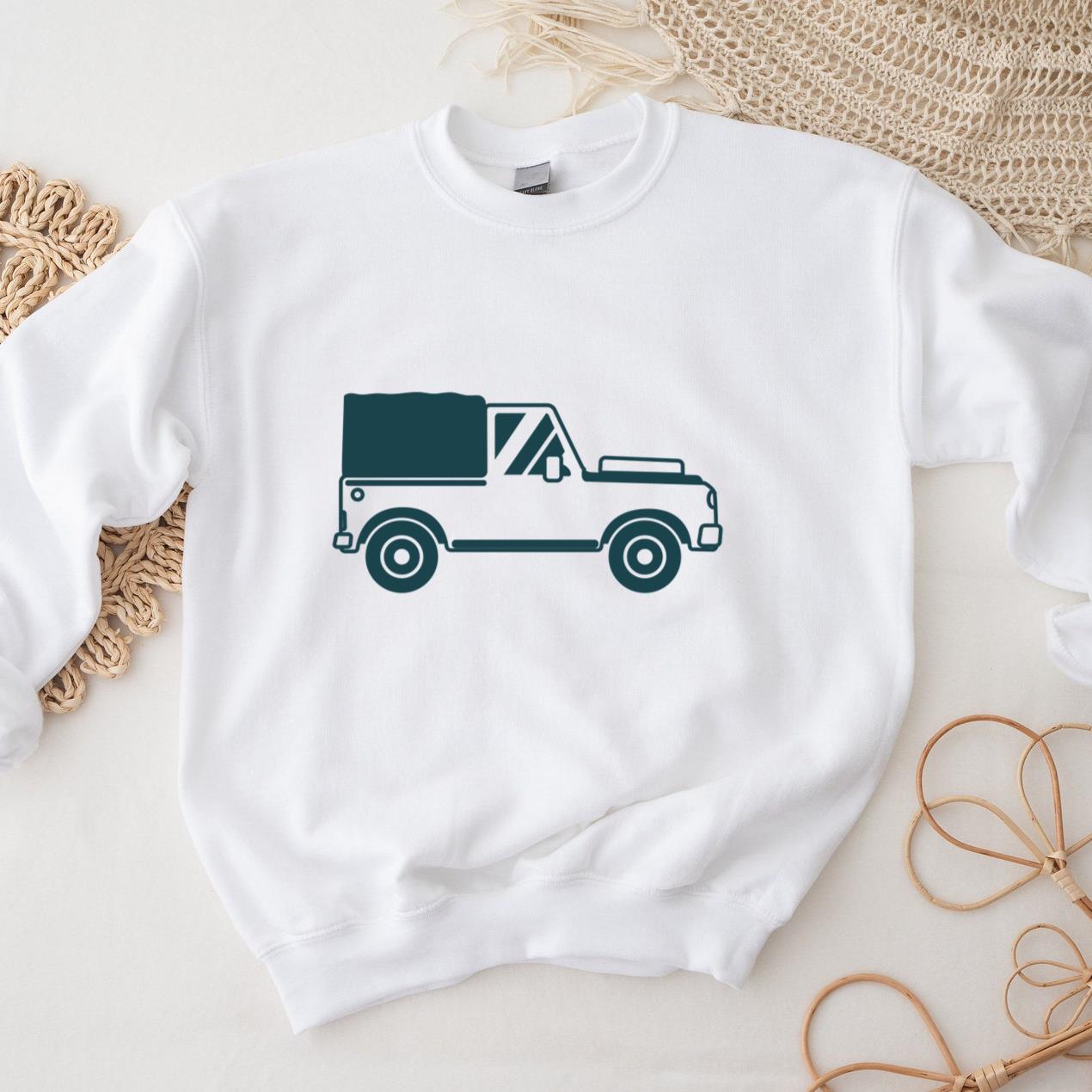 All Terrain Truck Body Vehicle Wheel Car Detailed Silhouette Sweatshirt