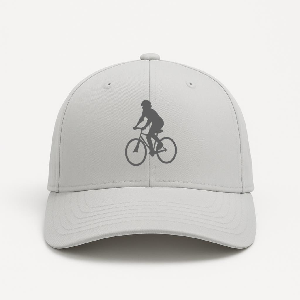 Angled Cyclist Silhouette Cap