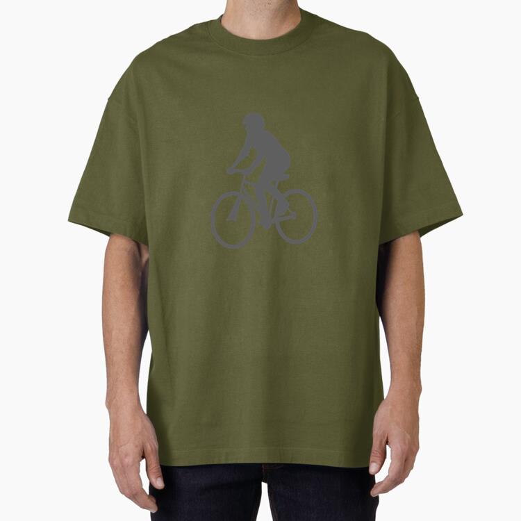 Angled Cyclist Silhouette Oversized T-Shirt