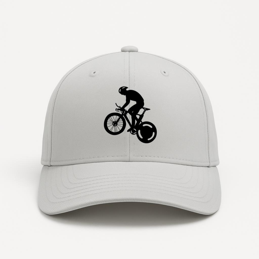 Athletic Cyclist In Action Design Cap