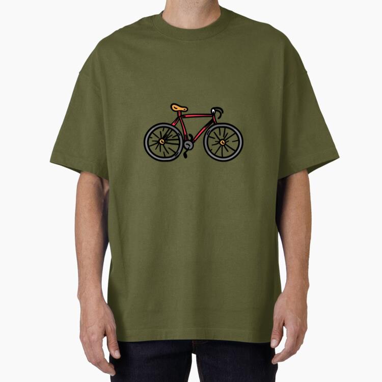 Bicycle Cycle Bike Sketch Oversized T-Shirt