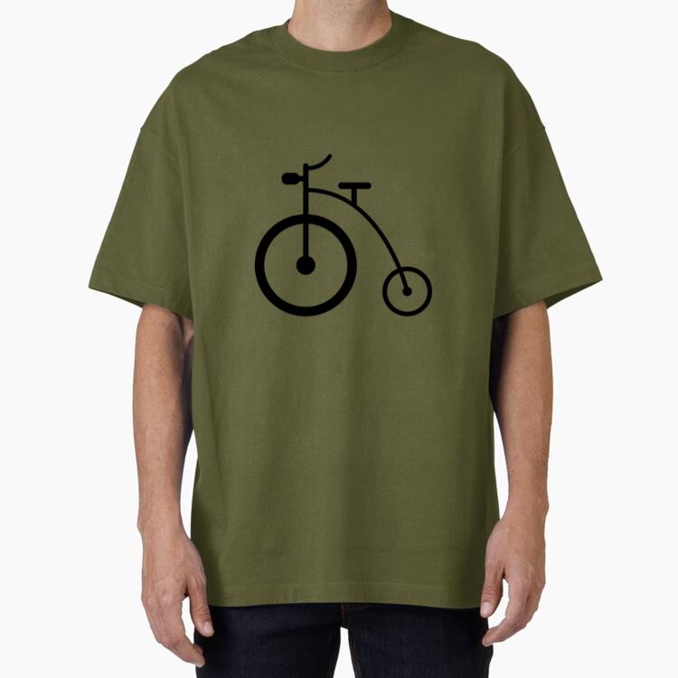 Bicycle Cycle Bike Wheel Silhouette Oversized T-Shirt