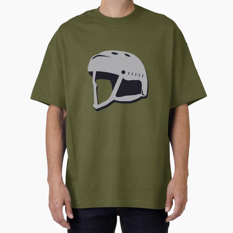 Bicycle Helmet Flat Design Oversized T-Shirt