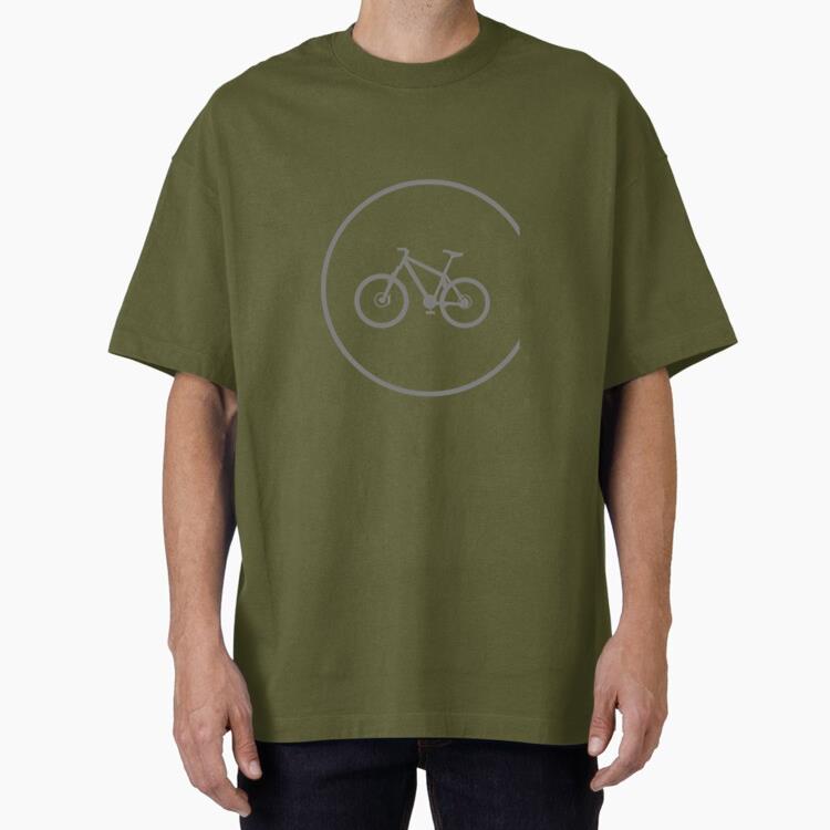 Bicycle Icon Inside Circle Oversized T-Shirt