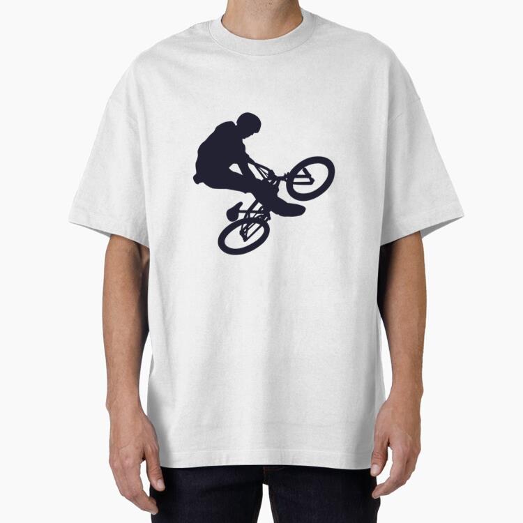 Bmx Bicycle Stunt Silhouette Oversized T-Shirt