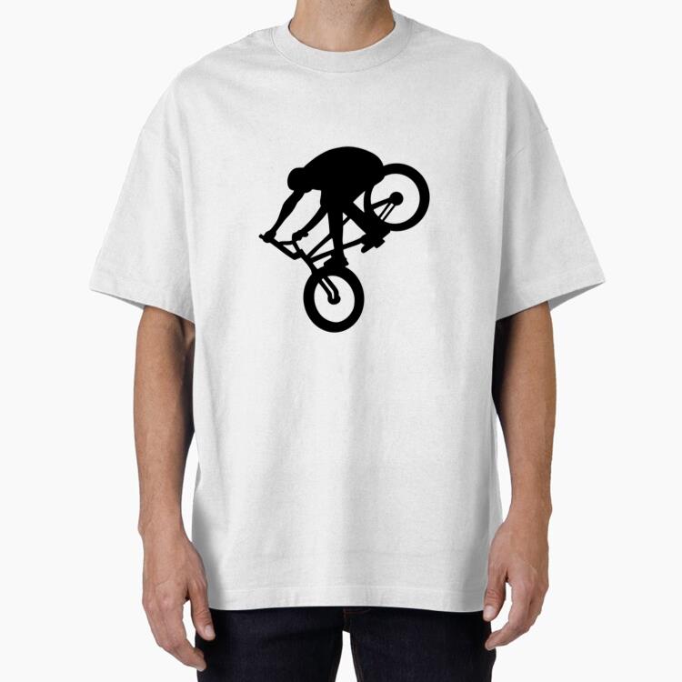 Bmx Biker Silhouette Oversized T-Shirt