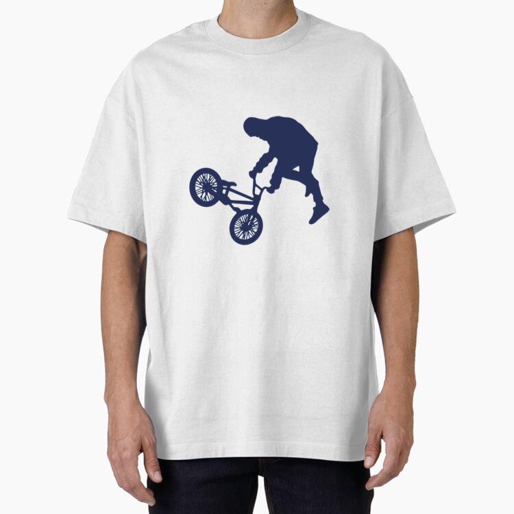 Boy Silhouette Practicing Bmx Oversized T-Shirt