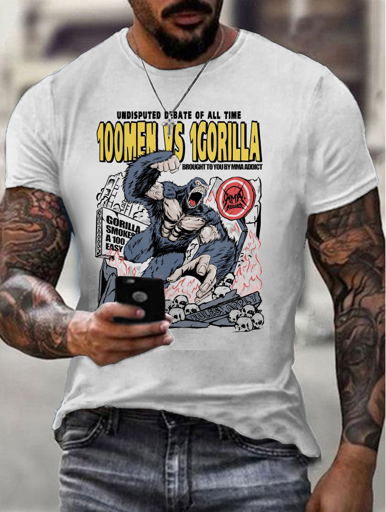 Buildercar - 100 Men Vs. 1 Silverback Gorilla In Hand to Hand Combat T-Shirt