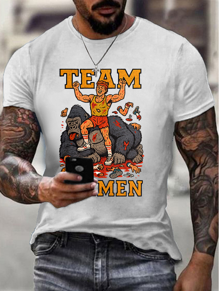 Buildercar - 100 Men Vs. 1 Silverback Gorilla In Hand to Hand Combat White Shirt