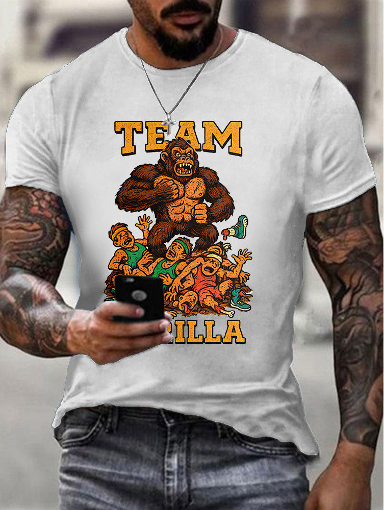 Buildercar - 100 Men Vs. 1 Silverback Gorilla In Hand to Hand Combat White Tshirt