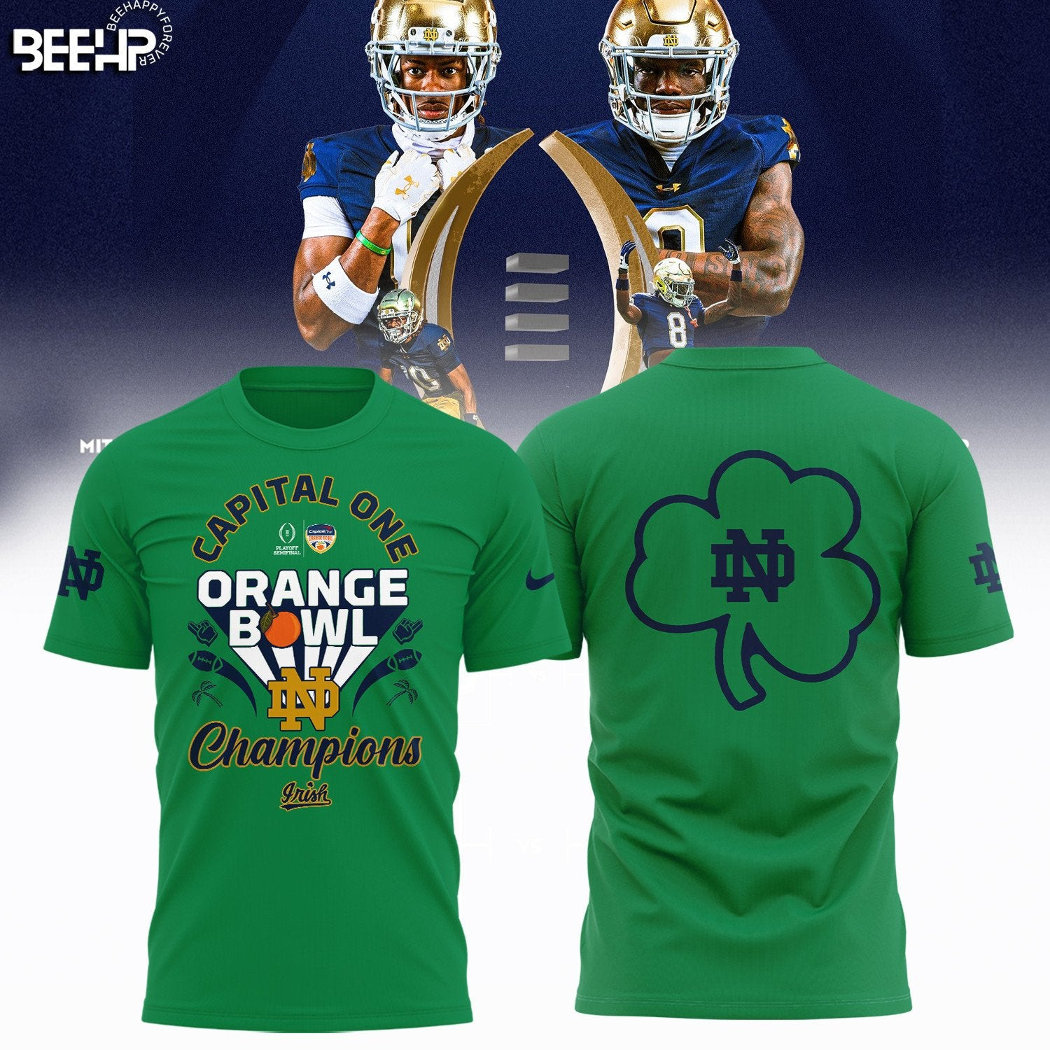 Buildercar - 2025 Capital One Orange Bowl Champions Notre Dame T-Shirt Football Related Gifts