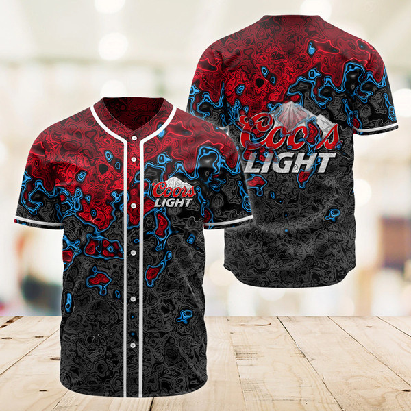 Buildercar - Abstract Holographic Colorful Coors Light Baseball Jersey