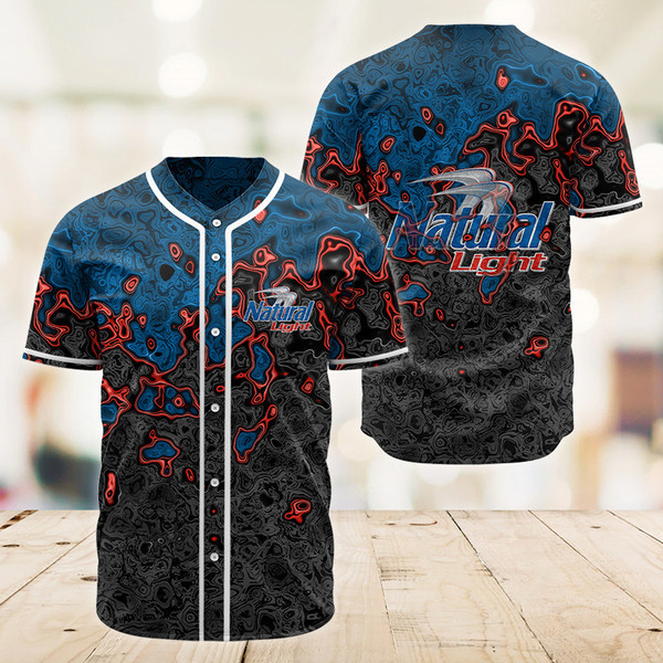 Buildercar - Abstract Holographic Colorful Natural Light Baseball Jersey