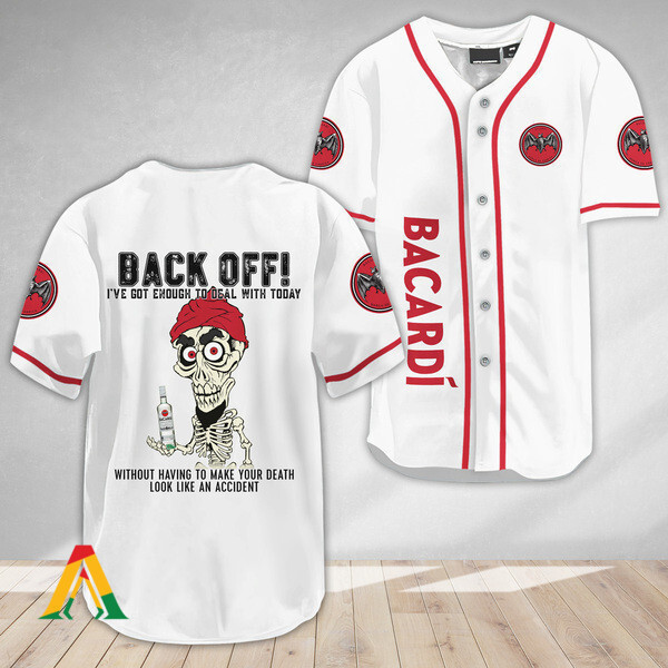 Buildercar - Achmed Back Off With Bacardi Rum Baseball Jersey