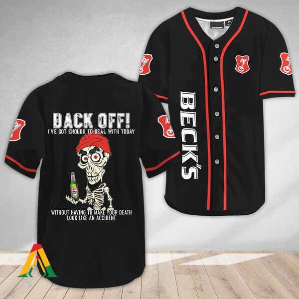 Buildercar - Achmed Back Off With Beck's Beer Baseball Jersey