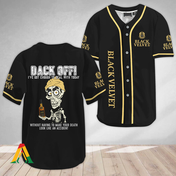 Buildercar - Achmed Back Off With Black Velvet Whisky Baseball Jersey