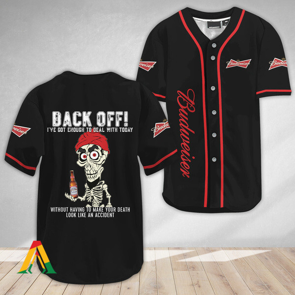 Buildercar - Achmed Back Off With Budweiser Beer Baseball Jersey