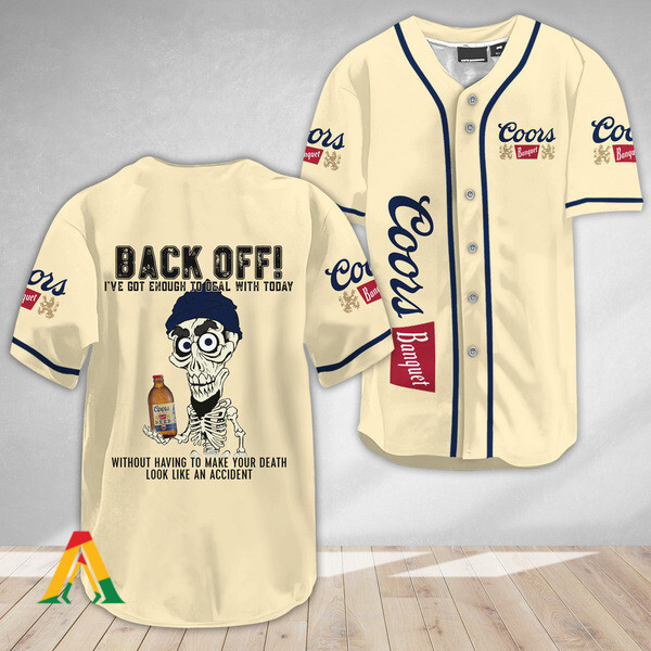Buildercar - Achmed Back Off With Coors Banquet Beer Baseball Jersey