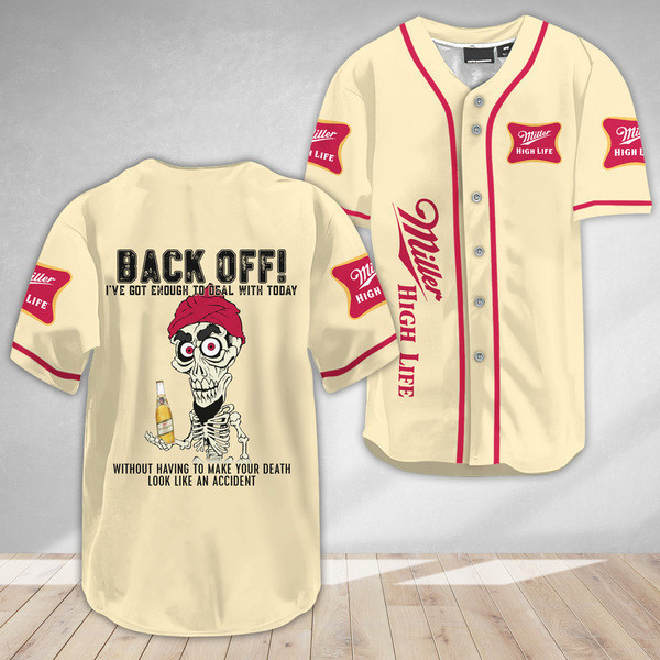Buildercar - Achmed Back Off With Miller High Life Baseball Jersey