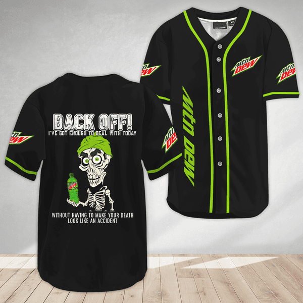 Buildercar - Achmed Back Off With Mountain Dew Baseball Jersey