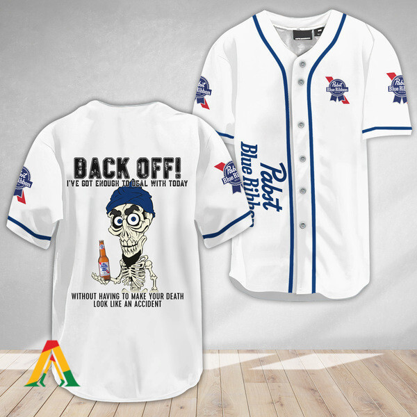 Buildercar - Achmed Back Off With Pabst Blue Ribbon Baseball Jersey