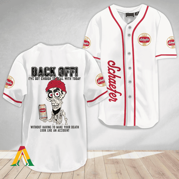 Buildercar - Achmed Back Off With Schaefer Beer Baseball Jersey
