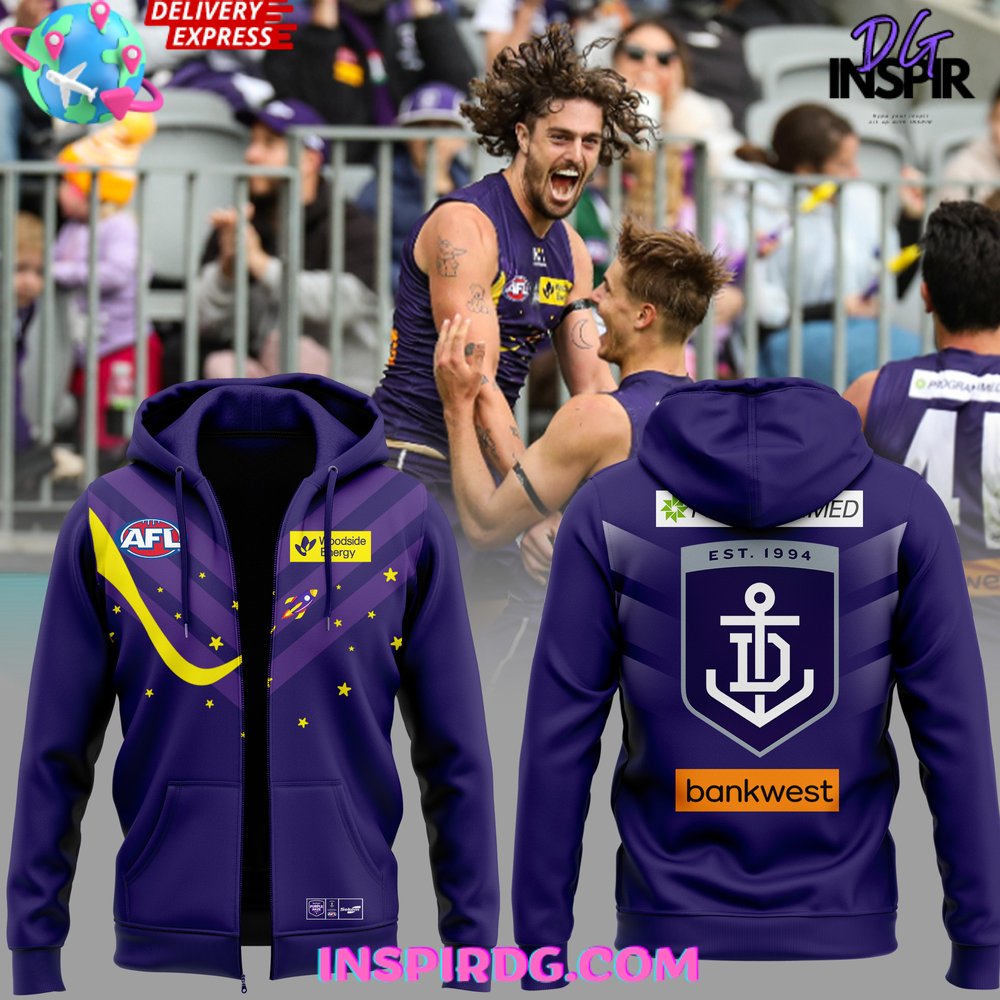 Buildercar - AFL Fremantle Dockers Purple Zipper Sweatshirt Hoodie