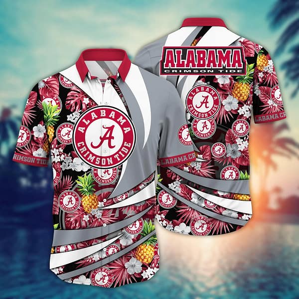 Buildercar - Alabama Crimson Tide Blossom Hawaiian Shirt