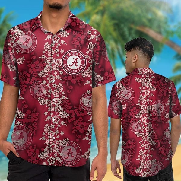 Buildercar - Alabama Crimson Tide Mini Blossom Hawaiian Shirt