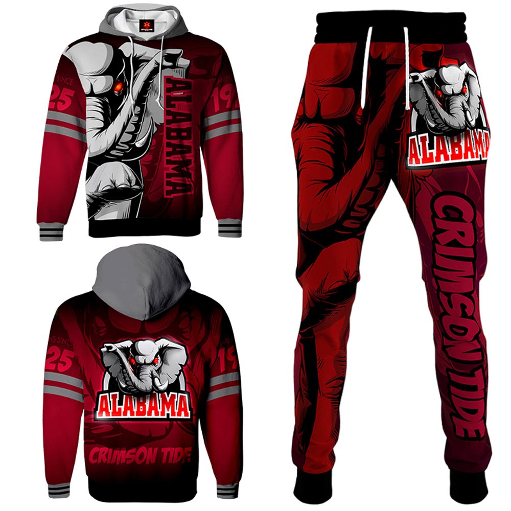 Buildercar - Alabama Crimson Tide NCAA Football Team Sport Hoodie Tracksuit