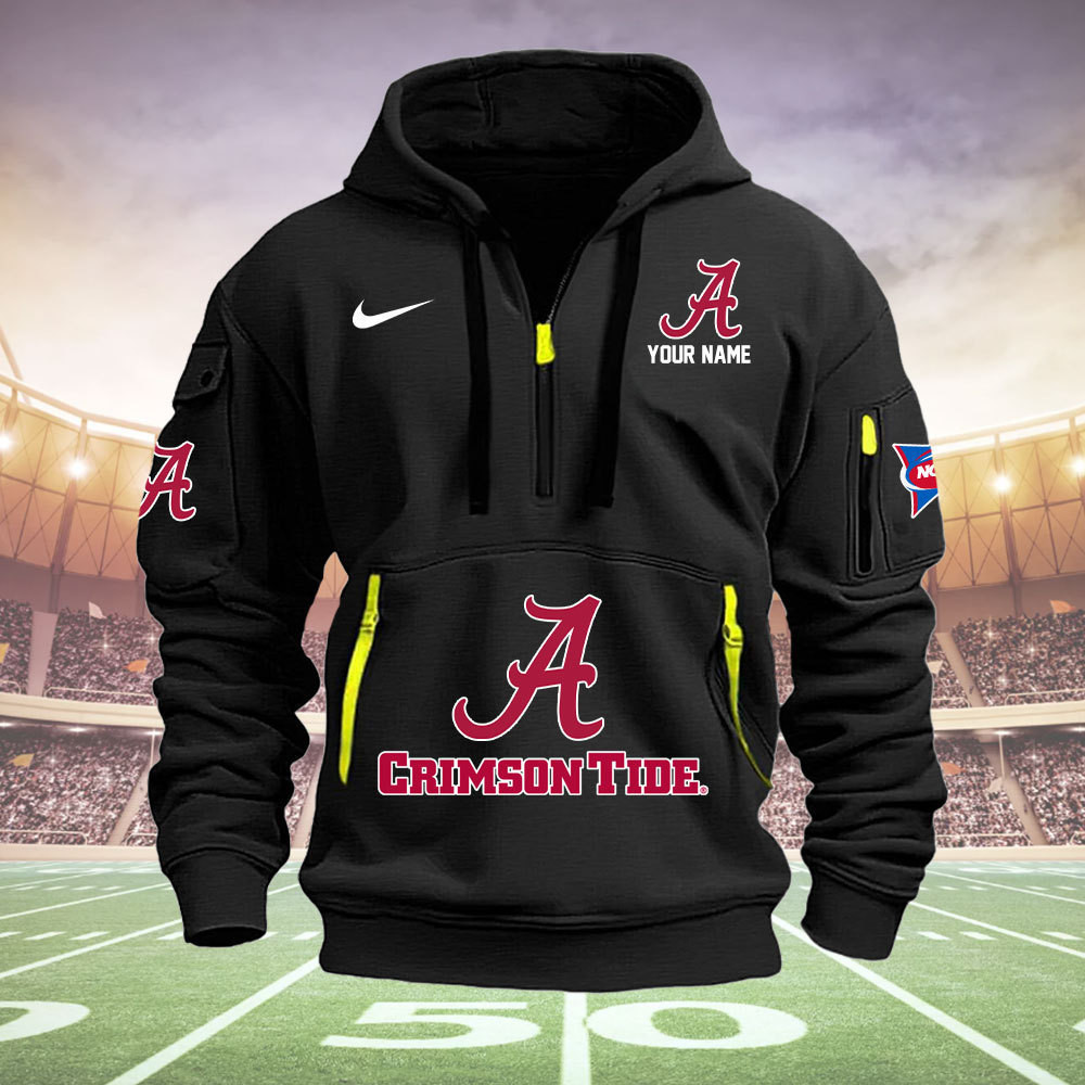 Buildercar - Alabama Crimson Tide Quarter Zip Hoodie Style 62