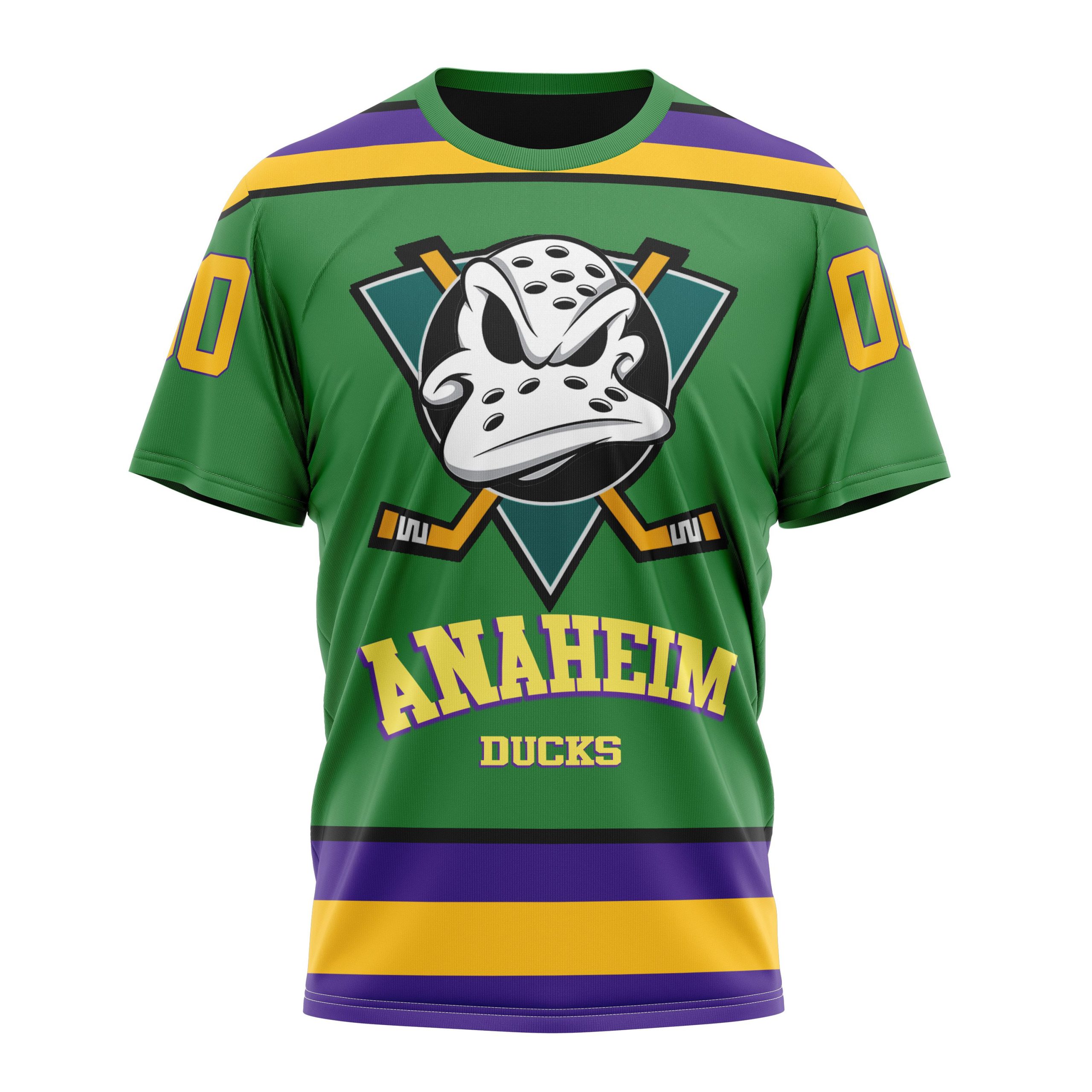 Buildercar - Anaheim Ducks Design feat The Mighty Ducks Personalized Name And Number T-Shirt