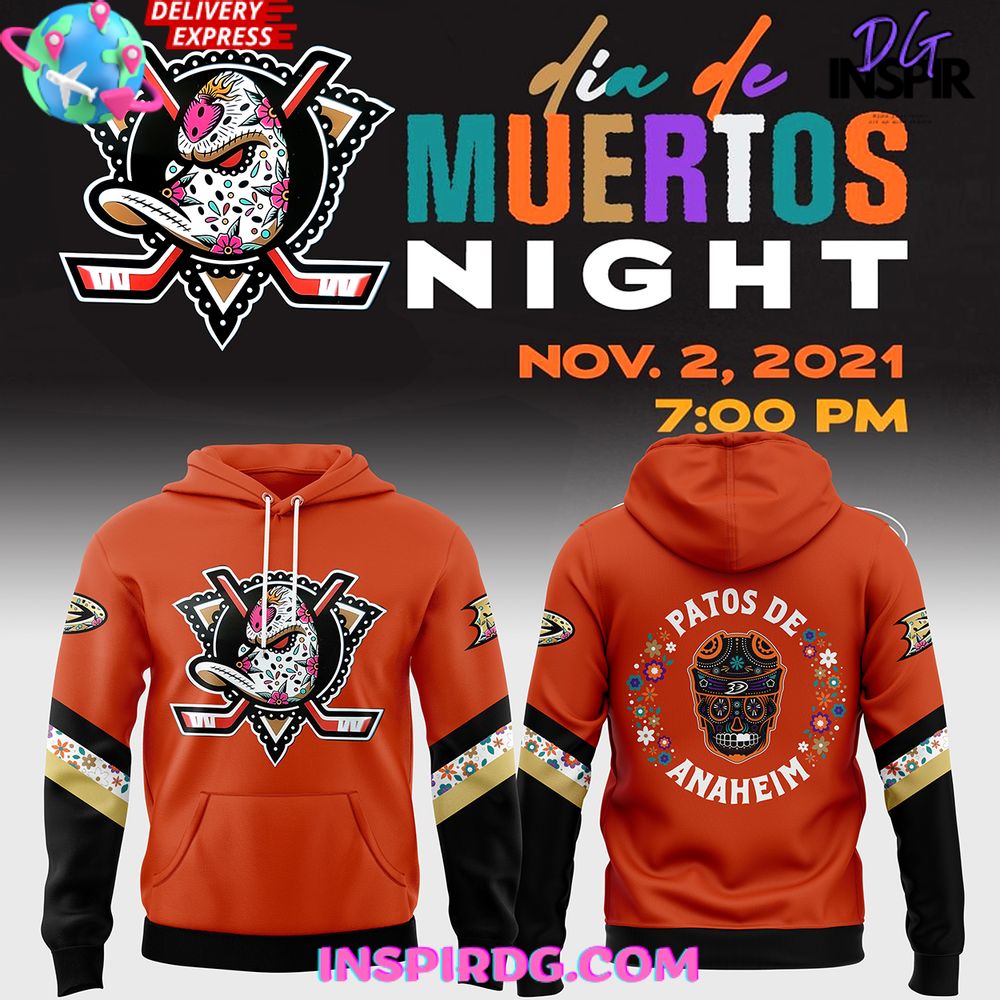 Buildercar - Anaheim Ducks Dia De Los Muertos 2025 Sweatshirt Hoodie