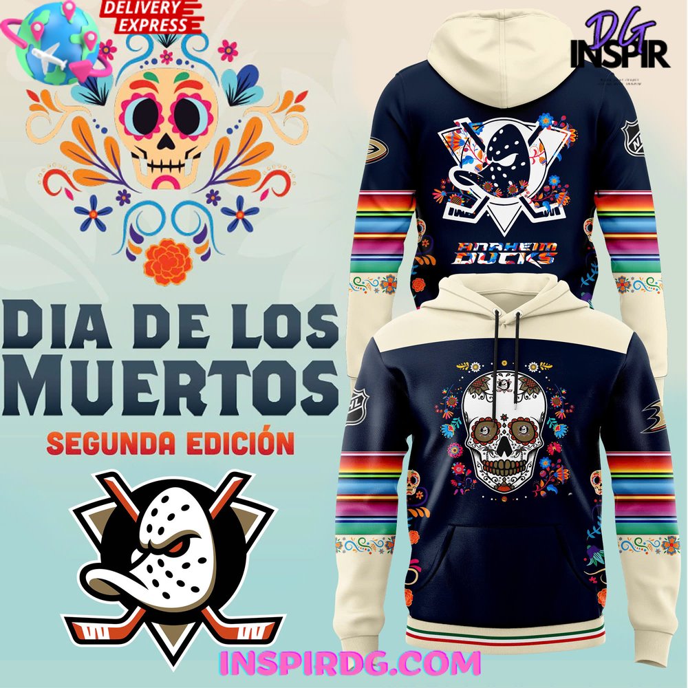 Buildercar - Anaheim Ducks Dia De Los Muertos 2025 Sweatshirt Hoodie
