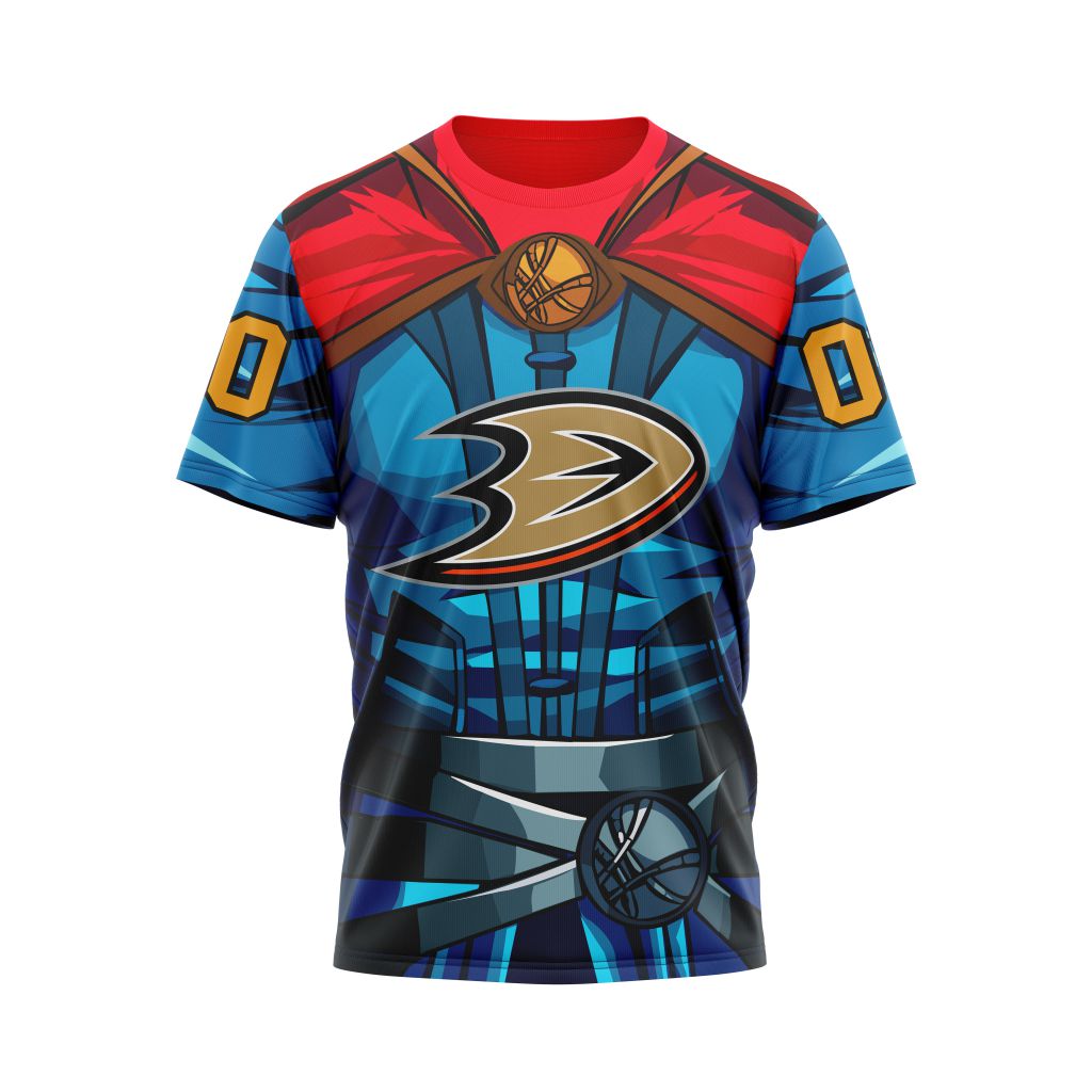Buildercar - Anaheim Ducks feat Doctor Strange Design For Father Day Personalized Name And Number T-Shirt
