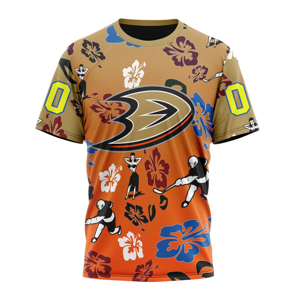 Buildercar - Anaheim Ducks feat Hawaii Design For Hawaiia Personalized Name And Number T-Shirt