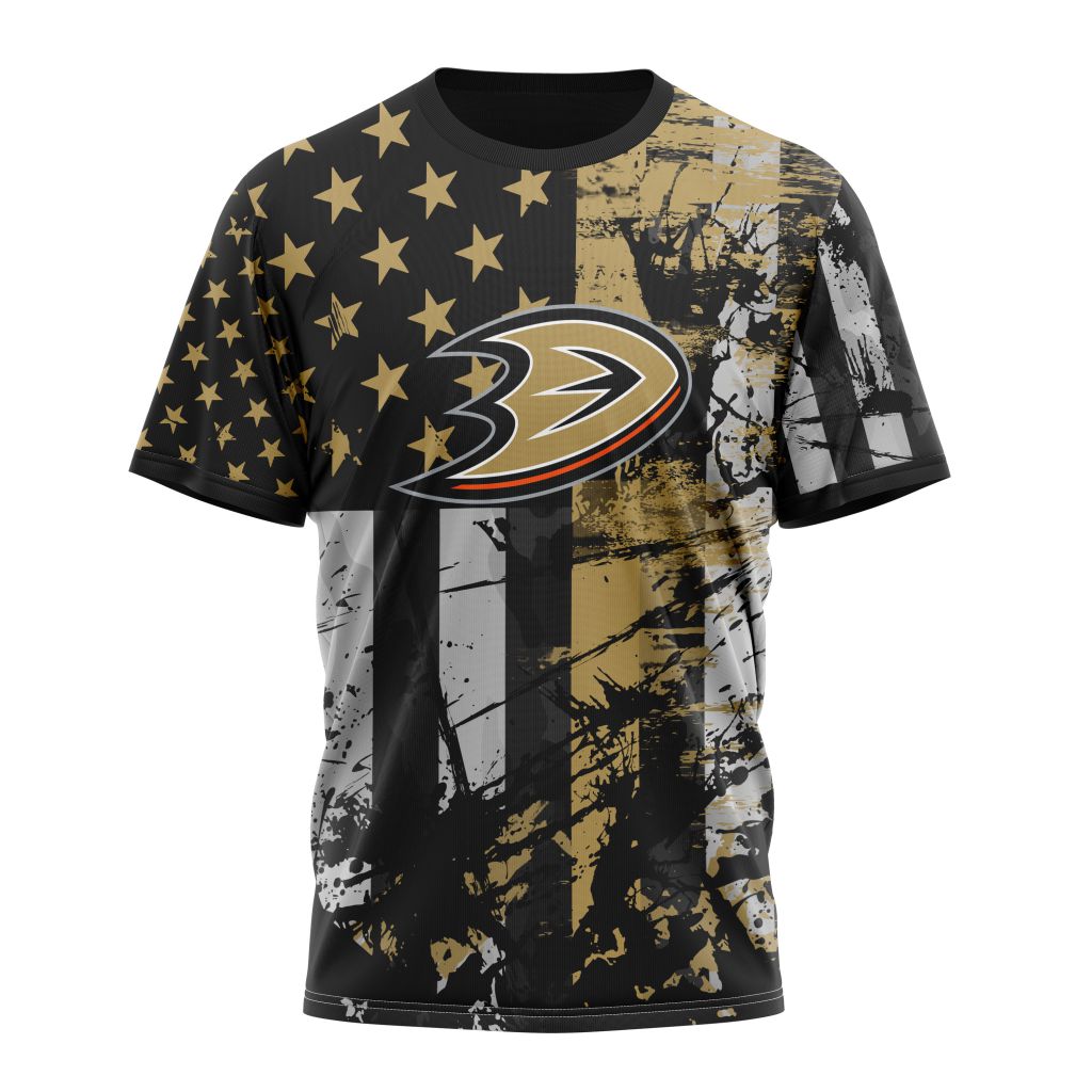 Buildercar - Anaheim Ducks For America Personalized Name And Number T-Shirt