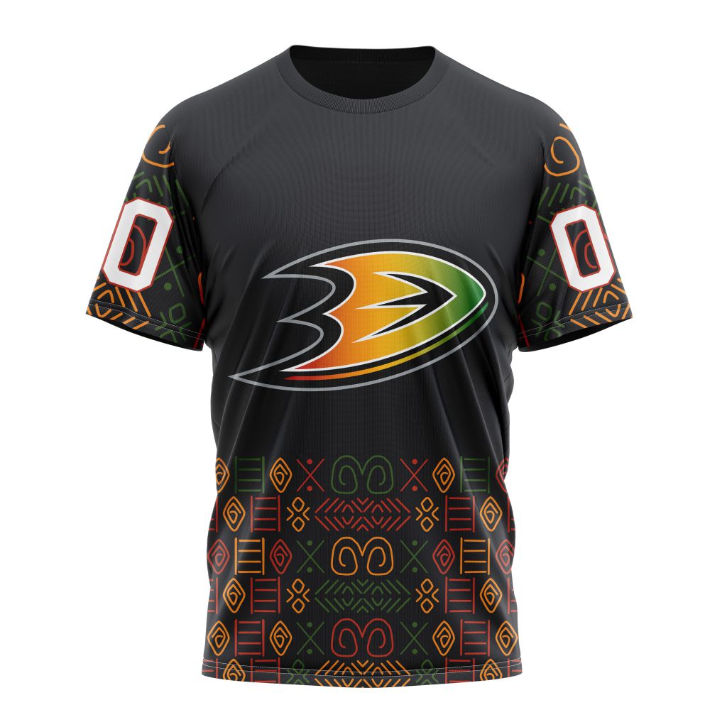 Buildercar - Anaheim Ducks For Black History Month 01 Personalized Name And Number T-Shirt