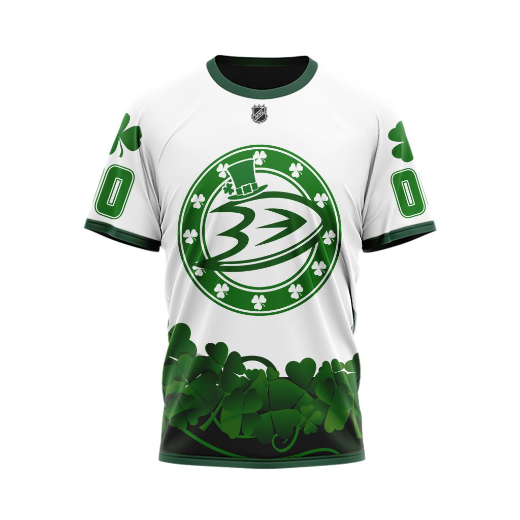 Buildercar - Anaheim Ducks Happy St.Patrick Days Personalized Name And Number T-Shirt