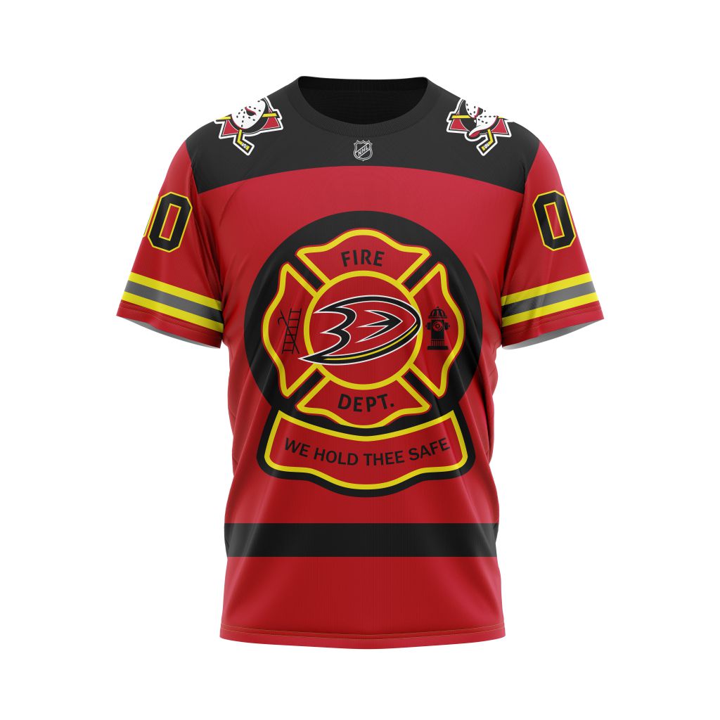 Buildercar - Anaheim Ducks Honorr Firefighter As Hero Of The Game Personalized Name And Number T-Shirt