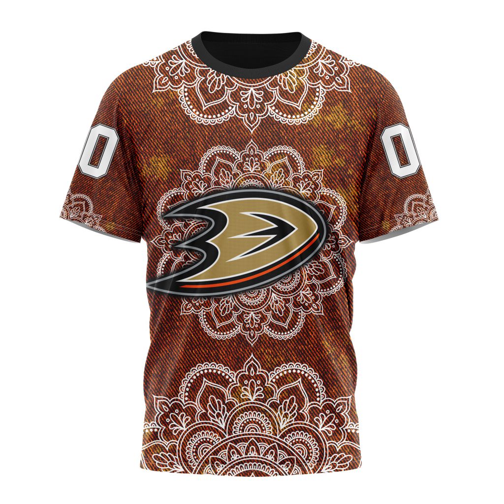 Buildercar - Anaheim Ducks Mandala Style Personalized Name And Number T-Shirt